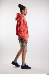 Nigel 1 blue sneakers dressed floral printed shorts salmon hoodie…